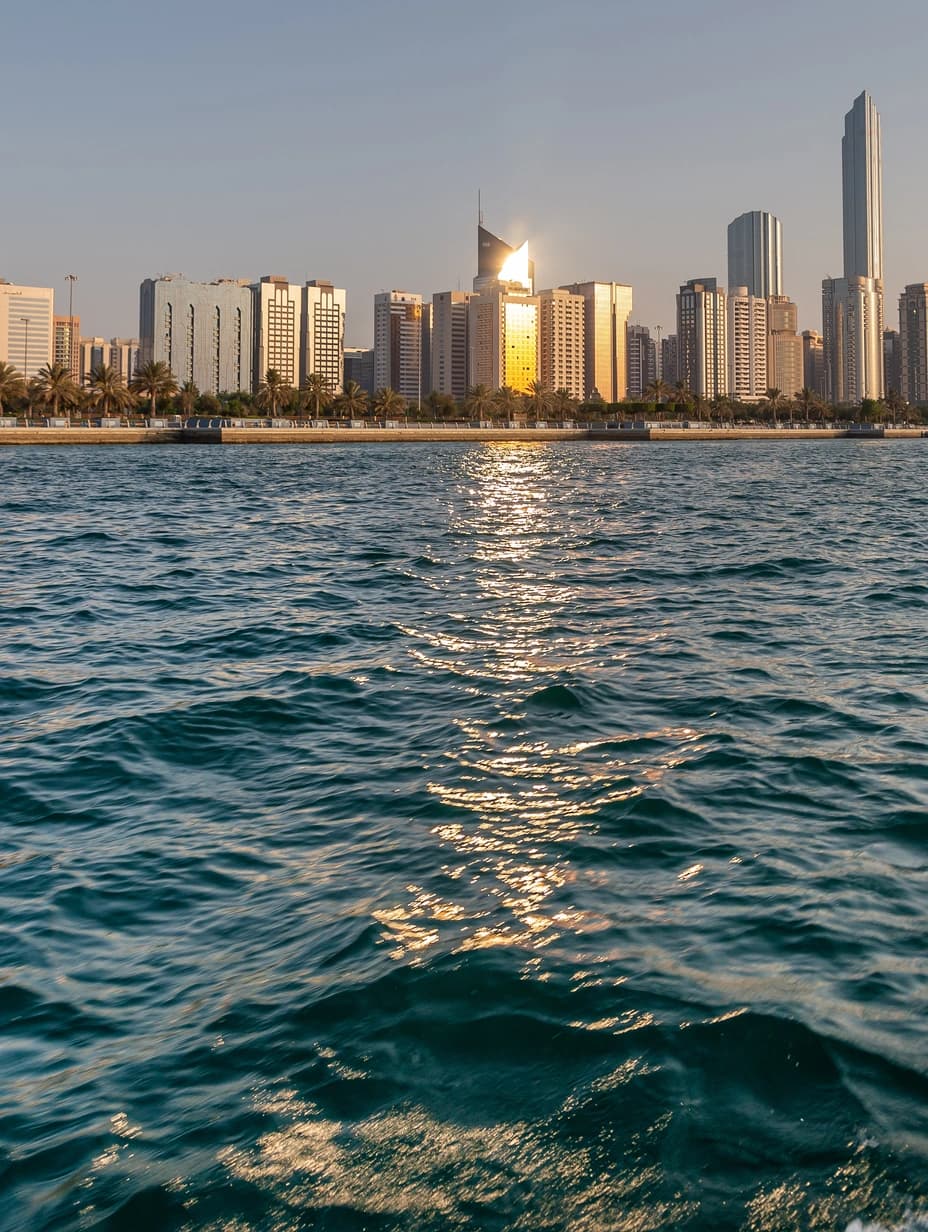UAE skyline at sunset